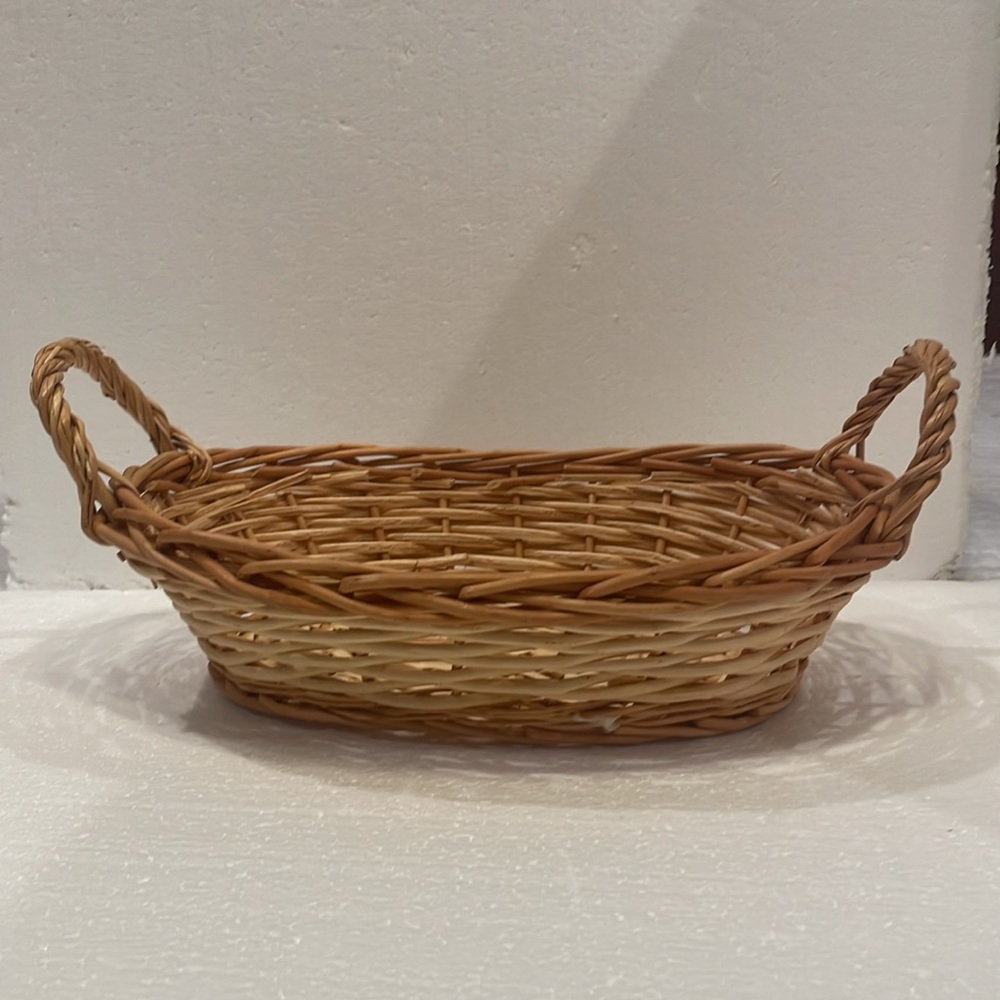 Vintage woven basket handles natural color home decor organize storage Easter